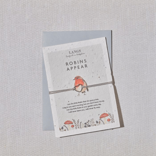 A card and envelope with a robin on it which is a gift made in the UK.