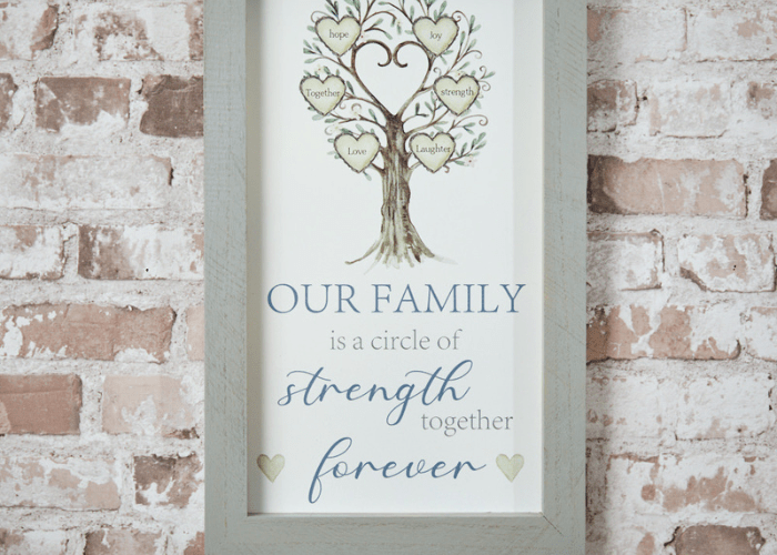 Family tree framed plaque to show the positive changes wholesalers can make for their business and the planet.